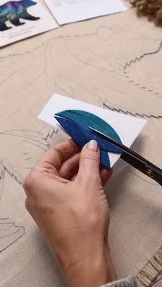 Northern Lights patchwork fabric piece being prepared
