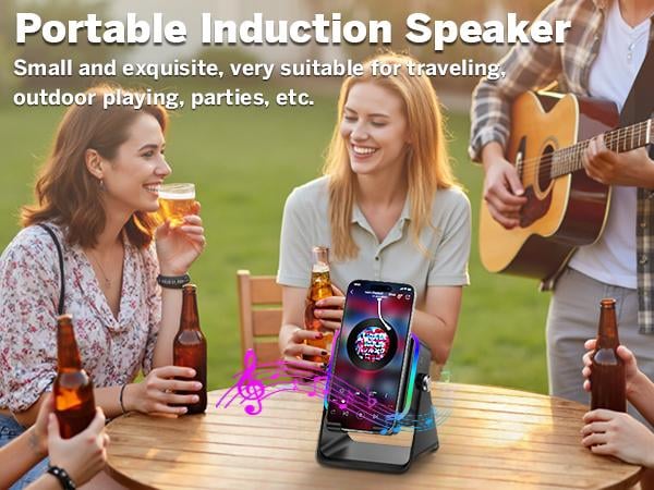 PUTARE Wireless Induction Audio Speaker Stand, 5in1 Cellphone Holder, 3500mAh Rechargeable Emergency Power Bank,360° Adjustable Mobile Tablet Stand with Colorful Ambient Light Gifts for Men Women FathersDayGift SummerWins PUTARE Wireless Induction Audio Speaker Stand, 5in1 Cellphone Holder, 3500mAh Rechargeable Emergency Power Bank,360° Adjustable Mobile Tablet Stand with Colorful Ambient Light Gifts for Men Women FathersDayGift SummerWins