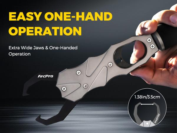 ArcPro Fish Gripper with Scale, Aircraft-Grade Aluminum Alloy Fish Lip Gripper 2-in-1 , 40lb Heavy-Duty & Non-Slip 360° EVA Swivel Handle, Corrosion-Resistant Fish Holder, Fresh/Saltwater