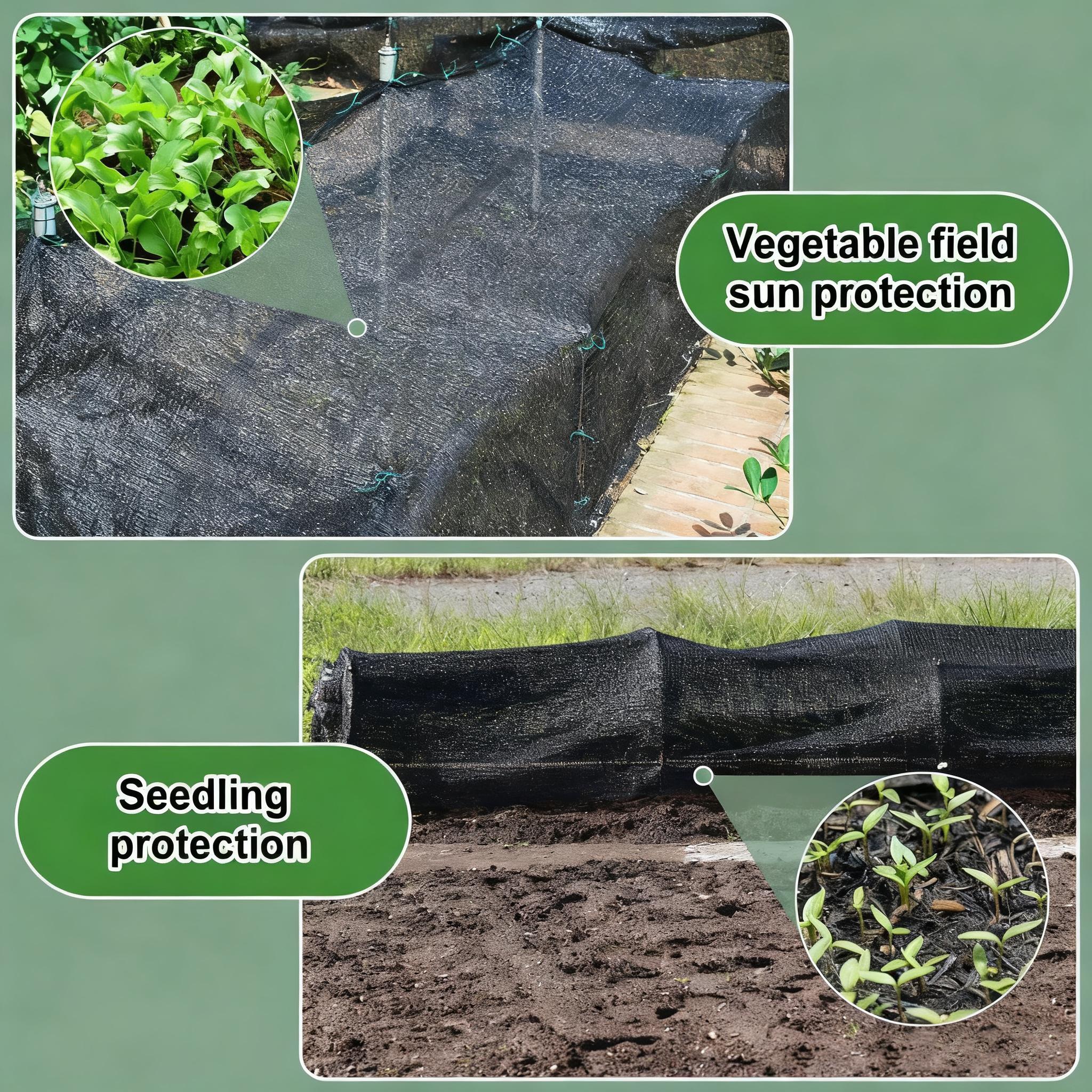 2Pcs 90% Blackout Cloth (Black) - 10 x 13ft UV-Resistant Shade Net with Reinforced Rivets, Suitable for Outdoor Adventures / Camping / Garden / Patio / Greenhouse.Mesh Shade Cloth，Easter gifts