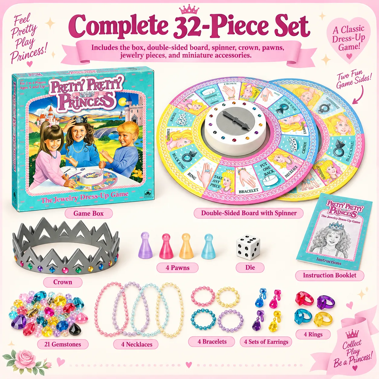 Retro miniature jewelry board game collector gift