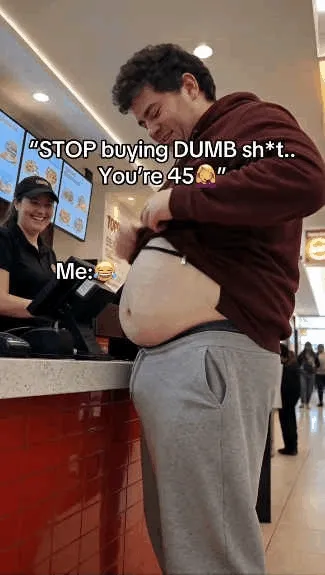 Realistic belly waist pack in use