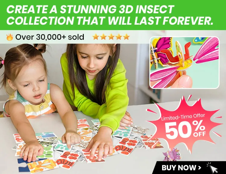 Paper Insect Puzzle DIY 3D Creative Insect Paper Jigsaw Puzzle