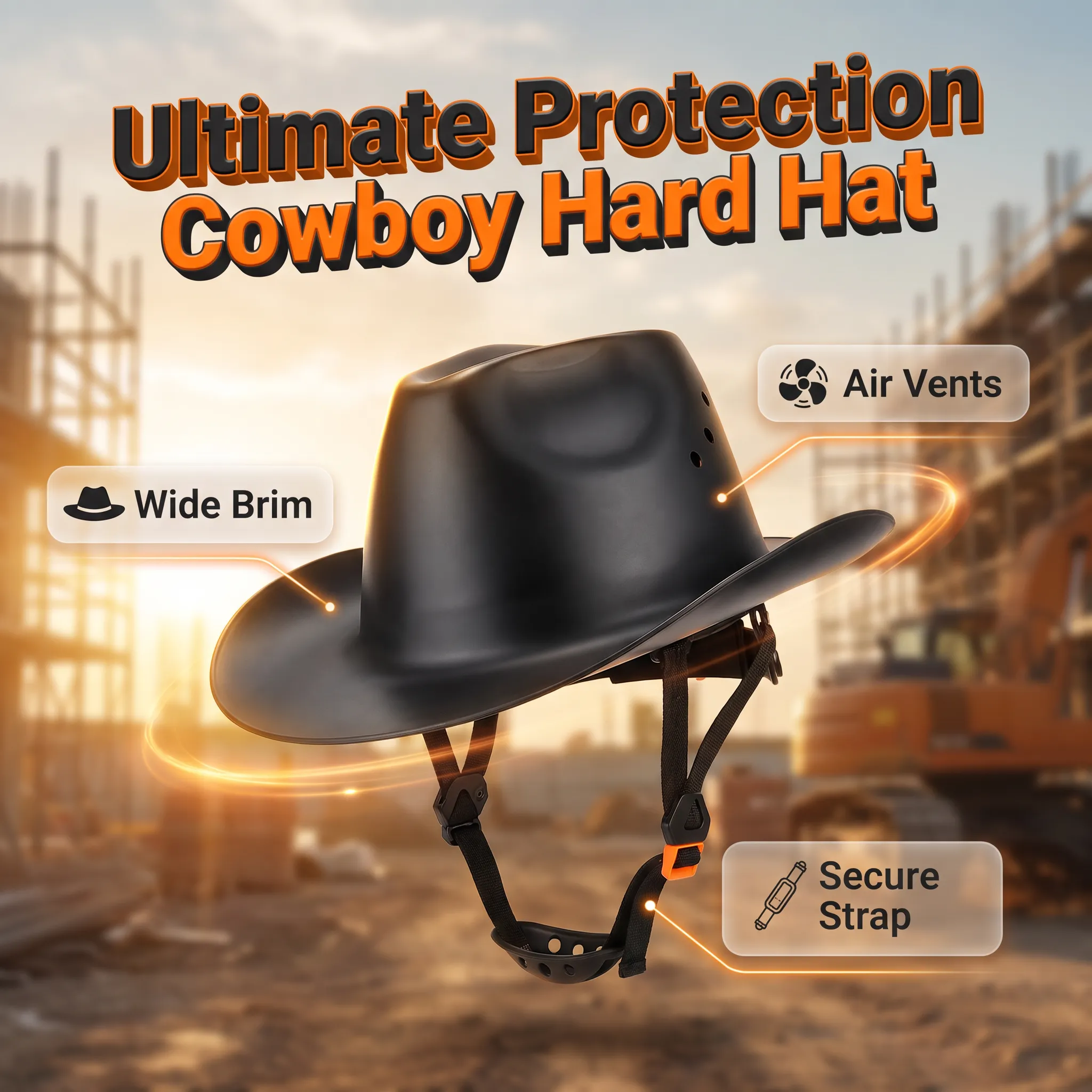Cowboy hard hat front view