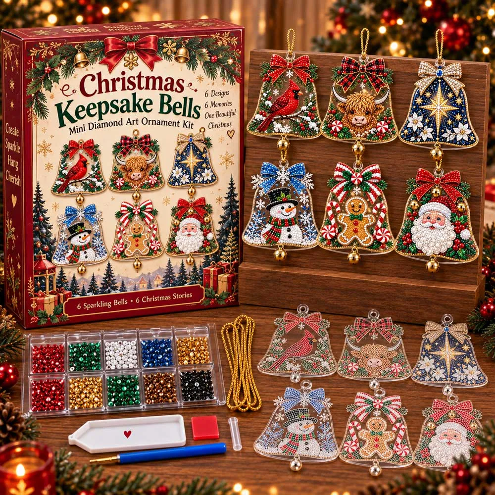 Finished handmade Christmas diamond art ornaments