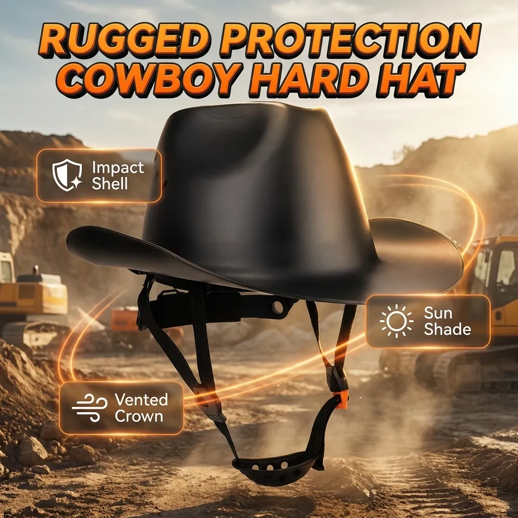 Cowboy safety hard hat banner