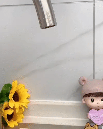 360 degree rotating faucet water filter in use