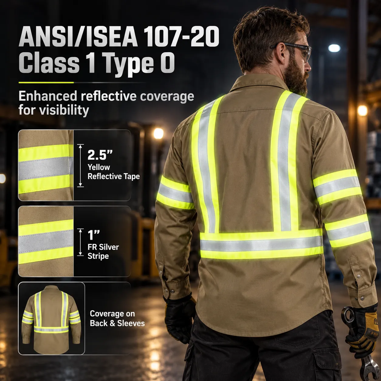 High visibility FR shirt front view