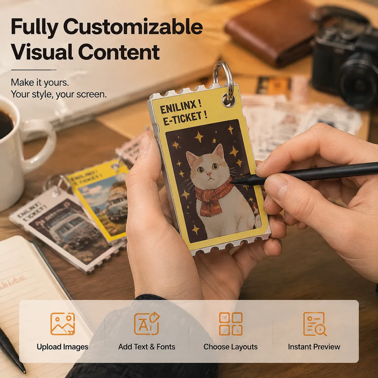 Customizable e-paper visual content