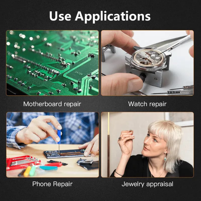 2led head mounted illuminating microscope headband repair led lamp light magnifying glass with 8x 15x 23  loupe details 8