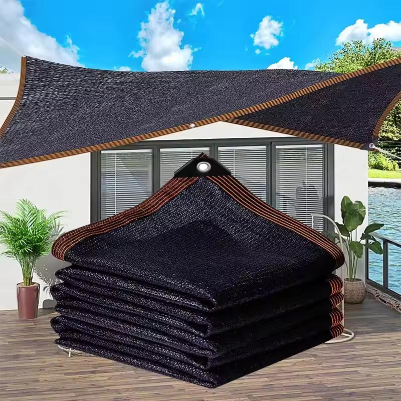 2Pcs 90% Blackout Cloth (Black) - 10 x 13ft UV-Resistant Shade Net with Reinforced Rivets, Suitable for Outdoor Adventures / Camping / Garden / Patio / Greenhouse.Mesh Shade Cloth，Easter gifts