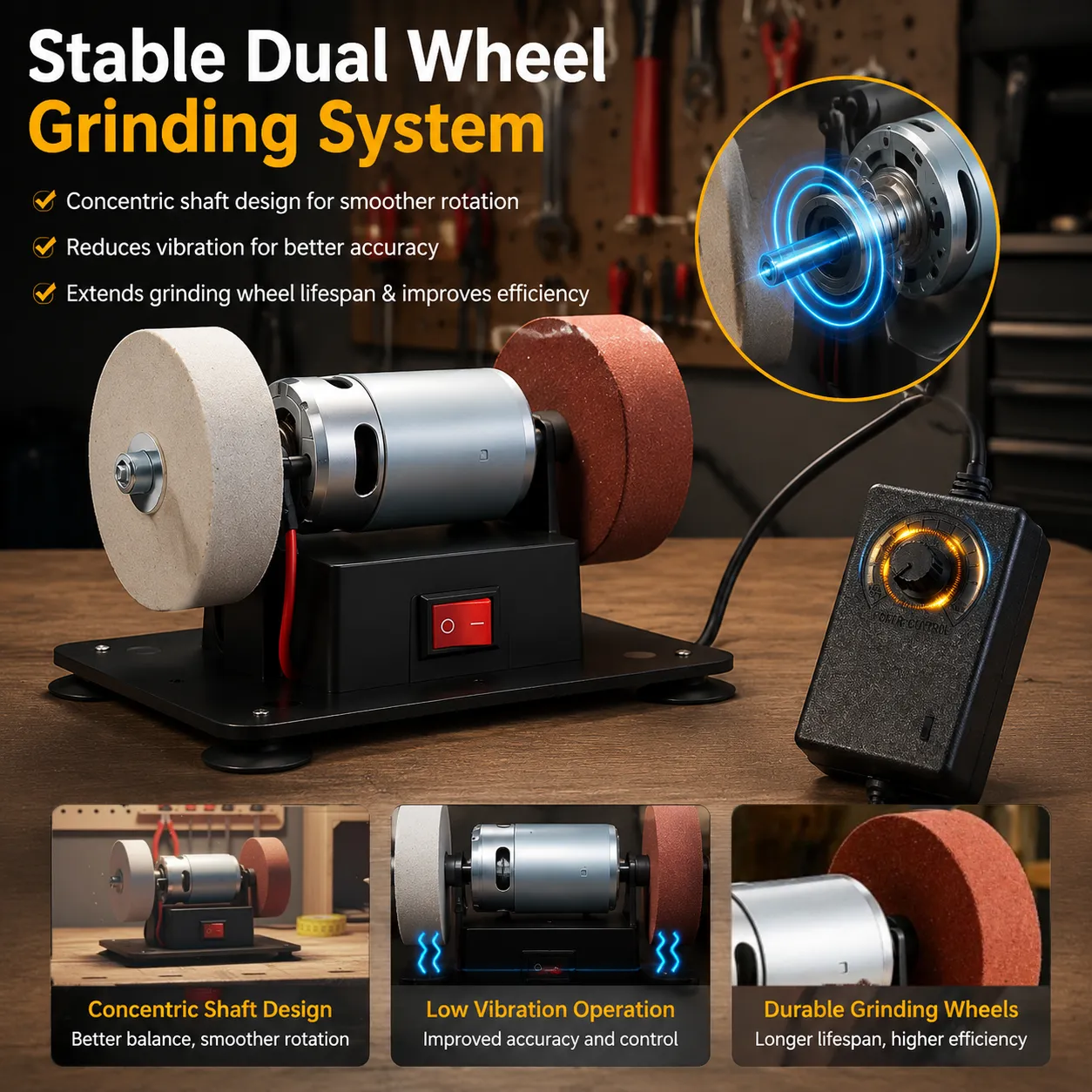 Dual wheel grinding system