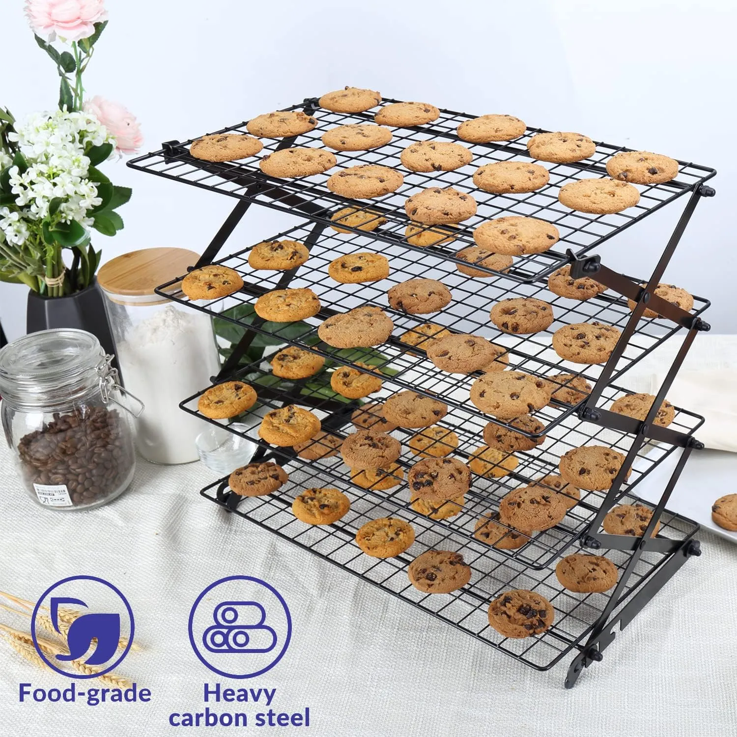 🍪 3/4-Tier Collapsible Cooling Rack – Expand to Bake, Collapse to Save ...