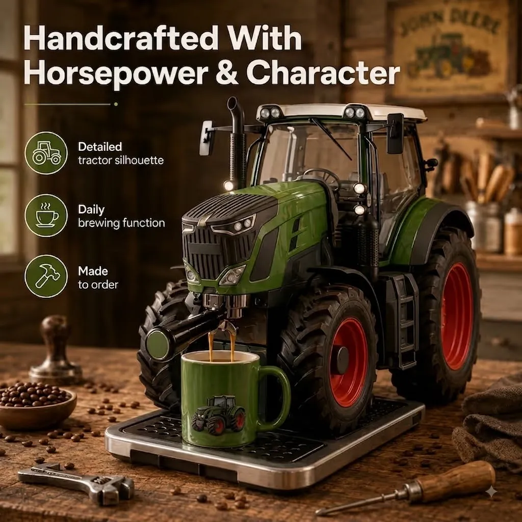 Customer lifestyle photo of tractor coffee brewer
