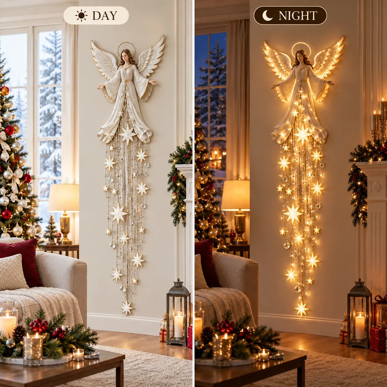 Angel Blessing Wall Light Day and Night Angel Blessing Wall Light Day and Night