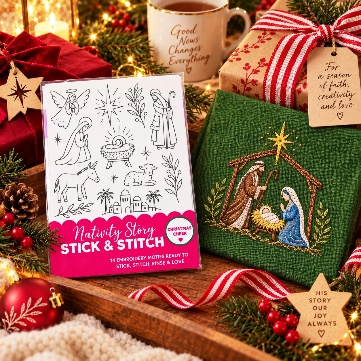 cozy christmas embroidery