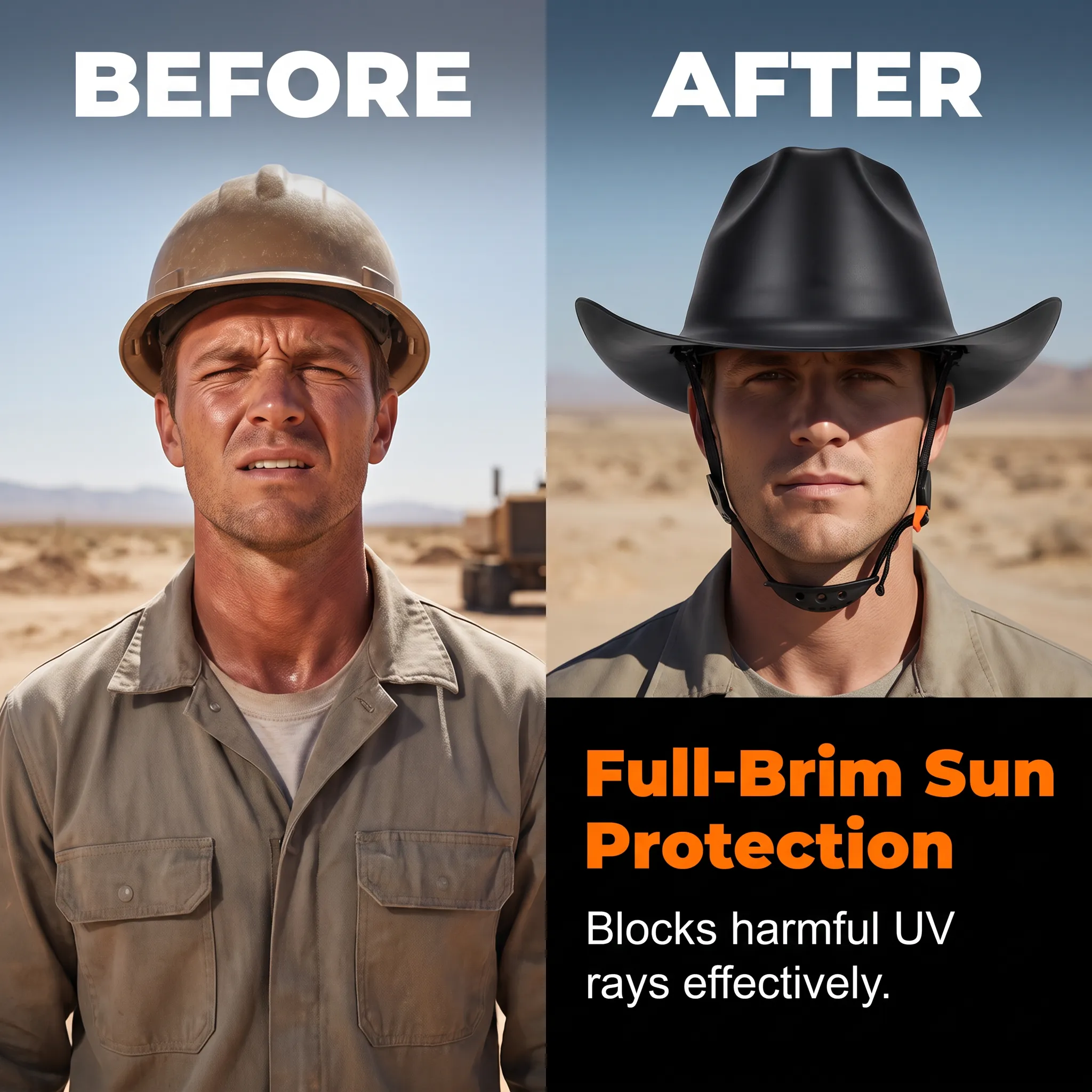 Full brim sun protection angle