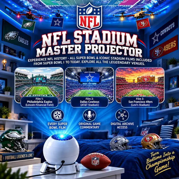 Three interchangeable stadium chips for NFL projector