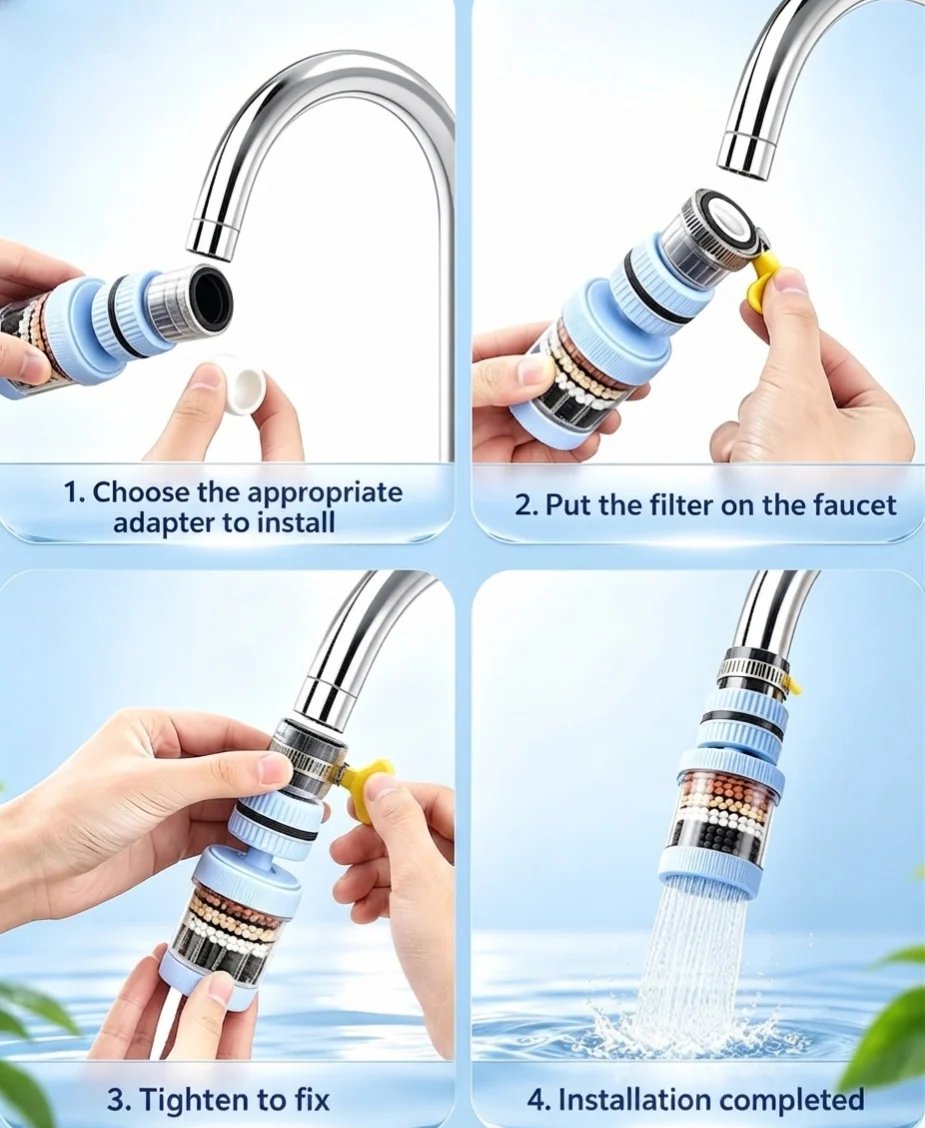 Rotating faucet water filter product details