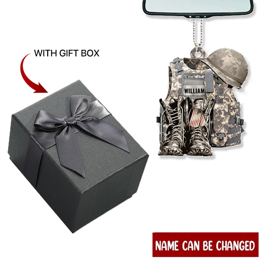 Military Uniform Boots & Hat Personalized Flat Acrylic Ornament