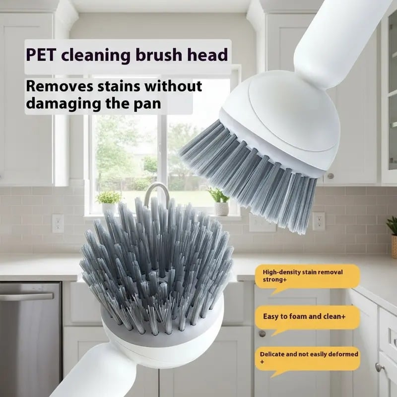 dish brush bristle cleaning effect