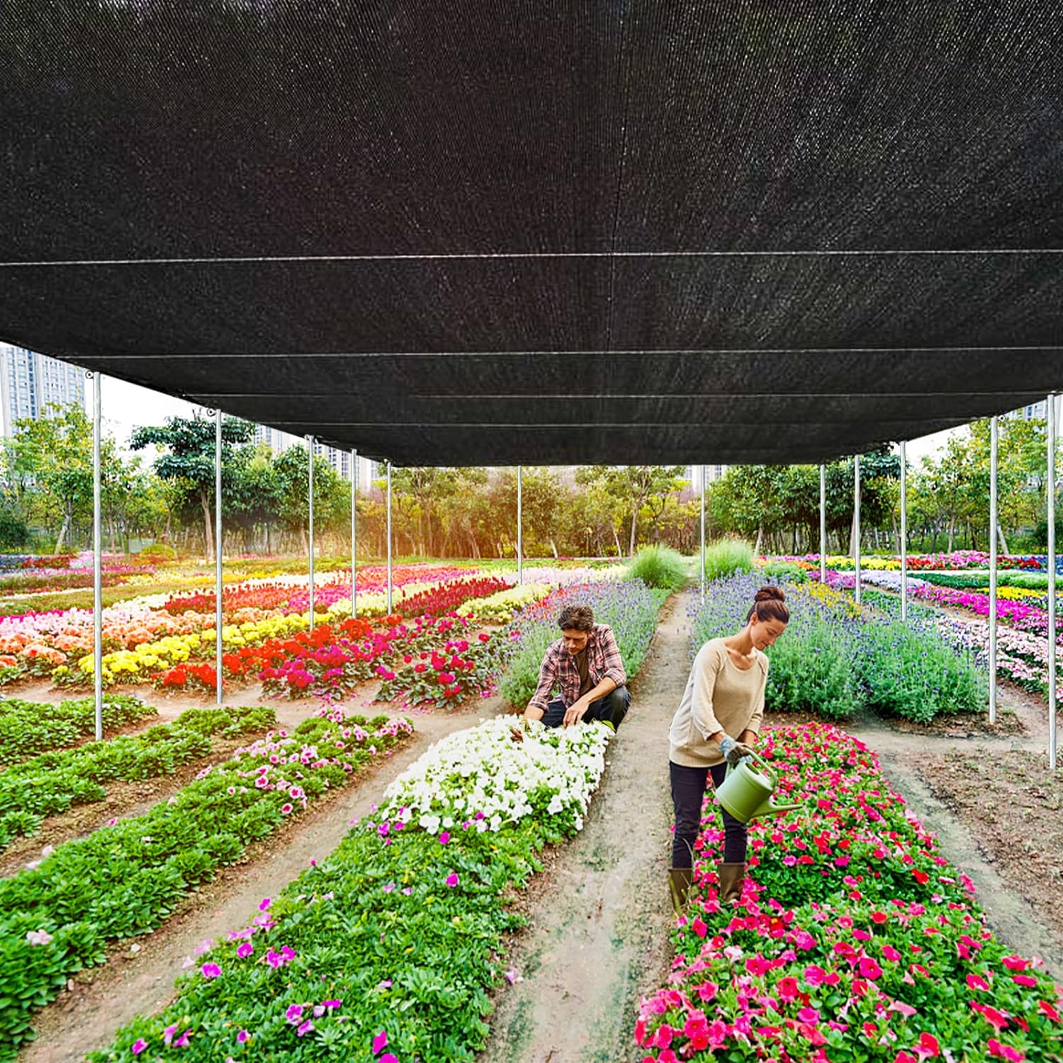 2Pcs 90% Blackout Cloth (Black) - 10 x 13ft UV-Resistant Shade Net with Reinforced Rivets, Suitable for Outdoor Adventures / Camping / Garden / Patio / Greenhouse.Mesh Shade Cloth，Easter gifts