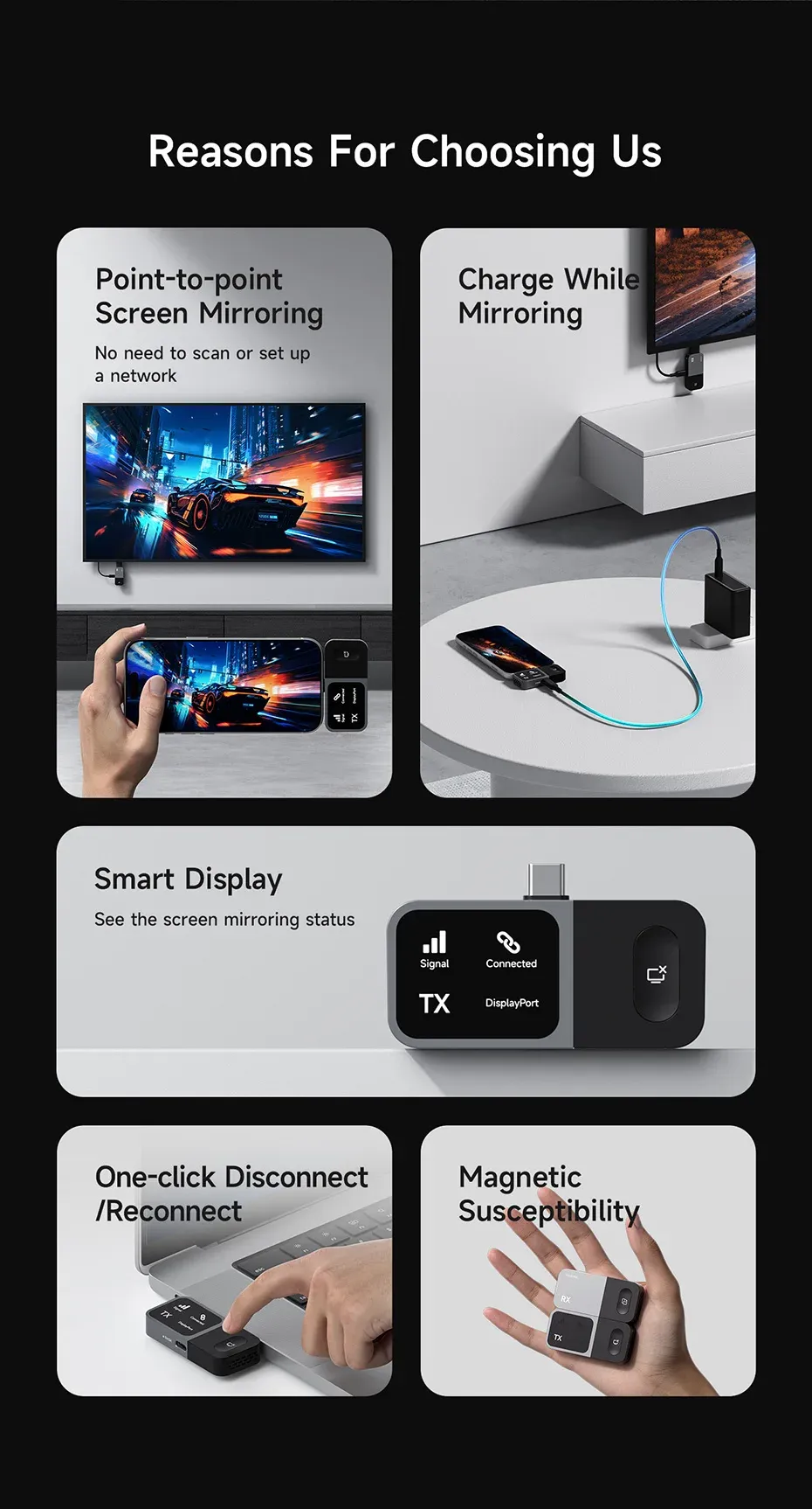 Hagibis GA10 Wireless Display Adapter USB-C Transmitter & HDMI Receiver Hagibis GA10 Wireless Display Adapter USB-C Transmitter & HDMI Receiver