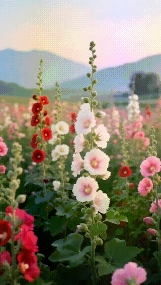 Hollyhock Blooming GIF