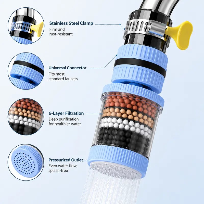 Stainless steel faucet mounting clamp and sealing ring