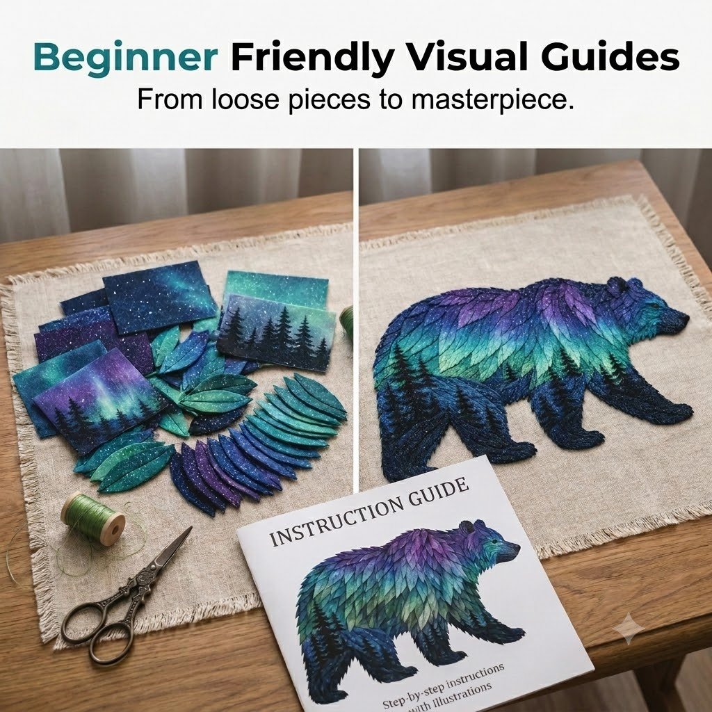 Northern Lights inspired blue green and purple fabric colors